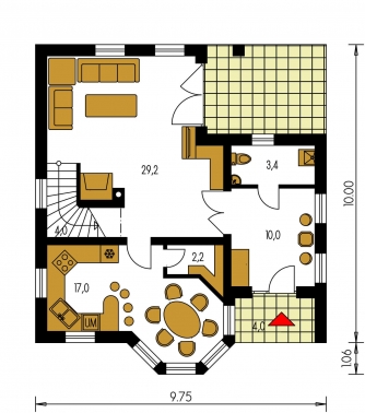 Floor plan of ground floor - KLASSIK 115
